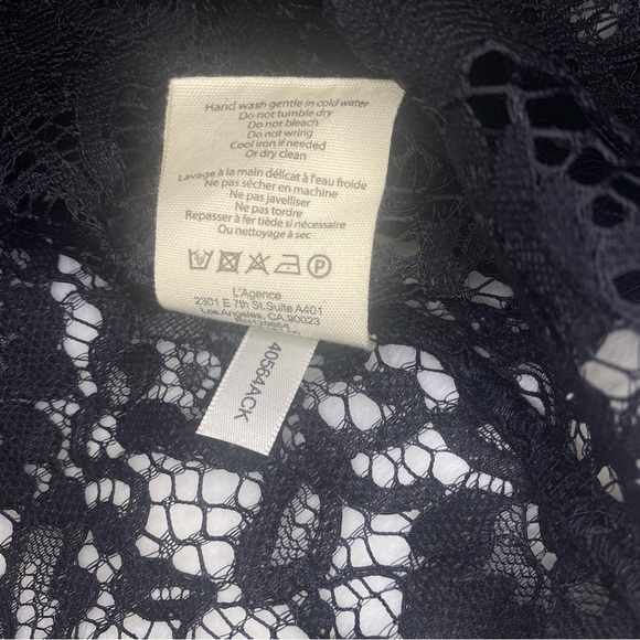 Like New/EUC L'Agence Carter Black Long Sleeve Lace Blouse - Size L - Picture 11 of 12